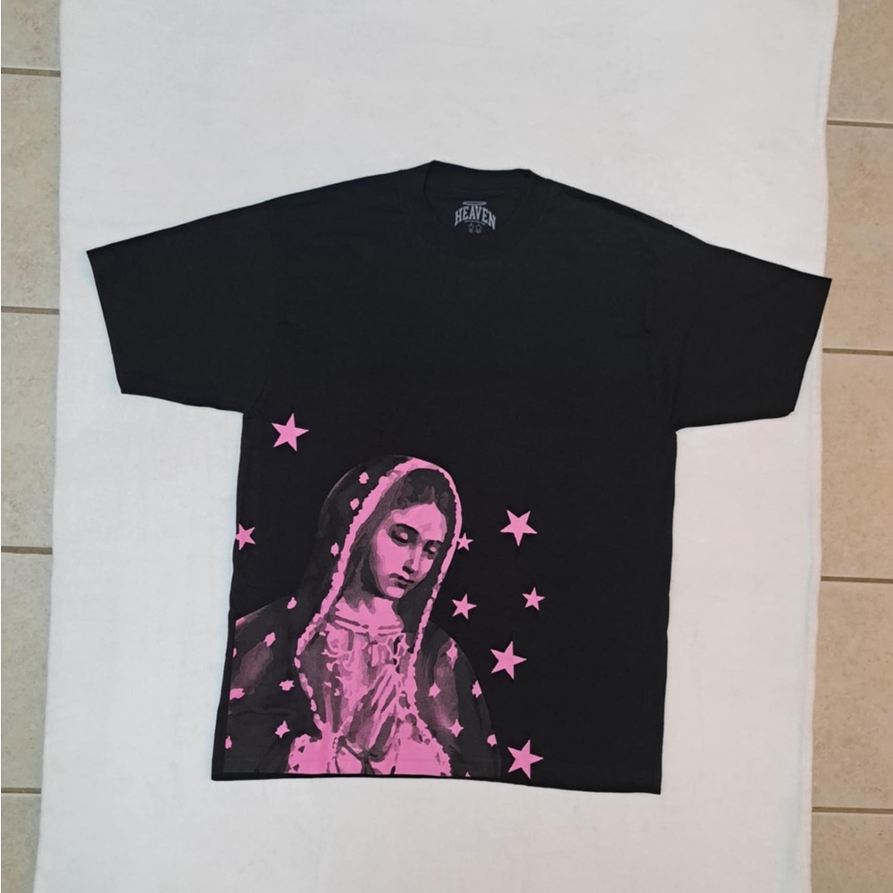 Heaven - Pink Graphic of the Virgin of Guadalupe - Men's size LARGE/ Wmns XL